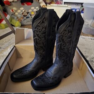 J.B. Dillon Black Cowboy Boots